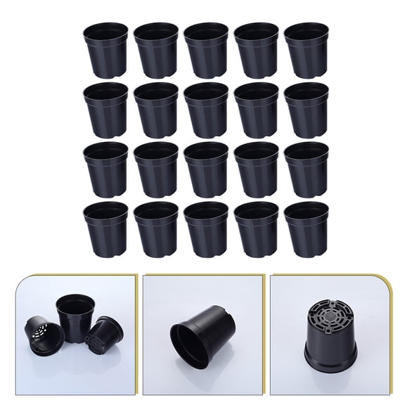 HOOWIFFY Gardening Flower Pot Black 20pcs For Balcony