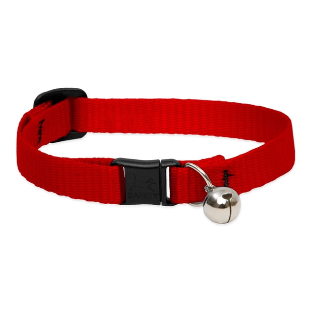 Collar de seguridad para gatos LupinePet Basics, 1,3 cm, rojo con campana de 20-30 cm