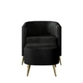 thumbnail image 2 of Castle Place Modern Upholstered Velvet Accent Chair with Stool, Black, 2 of 5