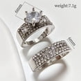 thumbnail image 3 of STAOEDU Silver Ladies 2-Piece Diamond Engagement Wedding Ring Set Rhodium Finish, 3 of 3