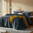 thumbnail image 2 of Velvet Quilt King Size-98''x106'', Lightweight Navy Blue Velvet Comforter Set with 2 Pillow Shams, Soft Bedspread Coverlet Quilted Bedding Set for All Season, 2 of 6