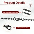 thumbnail image 4 of Uxcell 20 paquetes de cadenas de collar de 17.7 pulgadas, cadenas de cable chapadas en negro de 2mm con cierres de langosta para hacer joyas, 4 of 7