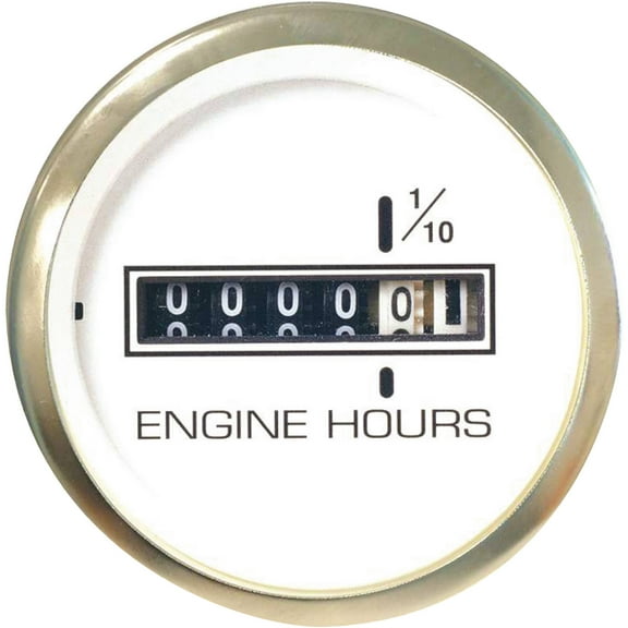 New Premier Series White Gauges sierra 62538p 2" Hourmeter Dial Range 10 000 Hrs Sender Code N/R