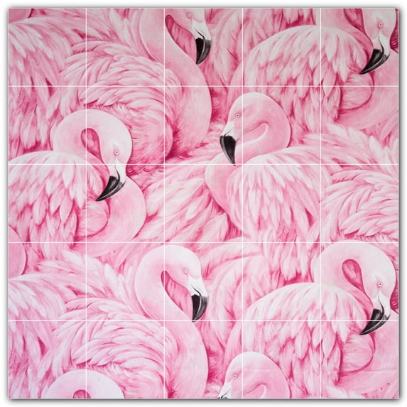 Picture-Tiles.com: Bird Ceramic Tile Wall Mural WAL500211-55XL. 60"W x 60"H using (25) 12" x 12" Ceramic Tiles-Satin Finish