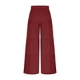 thumbnail image 5 of Plebaso Women's Flowy Wide Leg Pants Ruffle Hem Tiered Palazzo Pants Elastic Waist Beach Flare Trousers, 5 of 7