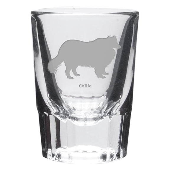Collie Deep Etched Shot Glass