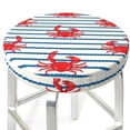 thumbnail image 3 of Balery Cute Red Crabs With Nautical Fundas de asiento para taburete de bar redondo de tela de terciopelo ajustables que protegen de arañazos y manchas para sillas de 14 a 17 pulgadas.-12 inch, 3 of 7
