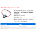 thumbnail image 2 of Fuel Injector Connector - Compatible with 2009 - 2013 Ford Flex Naturally Aspirated 2010 2011 2012, 2 of 2