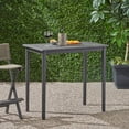 thumbnail image 2 of GDF Studio Omaha Outdoor Acacia Wood Rectangular Bar Table, Dark Gray, 2 of 10