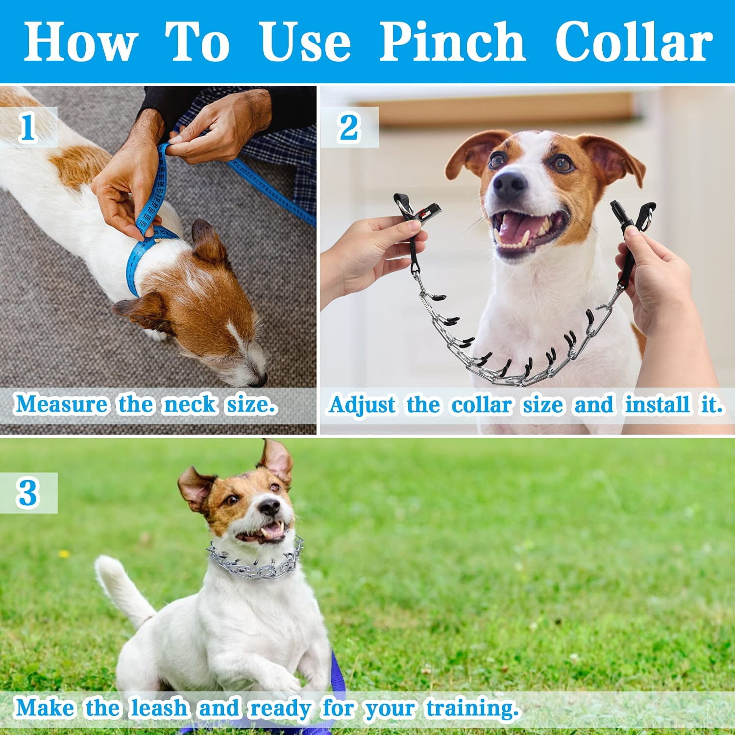 Prong Collar for Dogs Adjustable Dog Choke Pinch Training Collar with Comfort Rubber Tips and Quick Release Snap for Small Medium Large Dogs XL Walmart