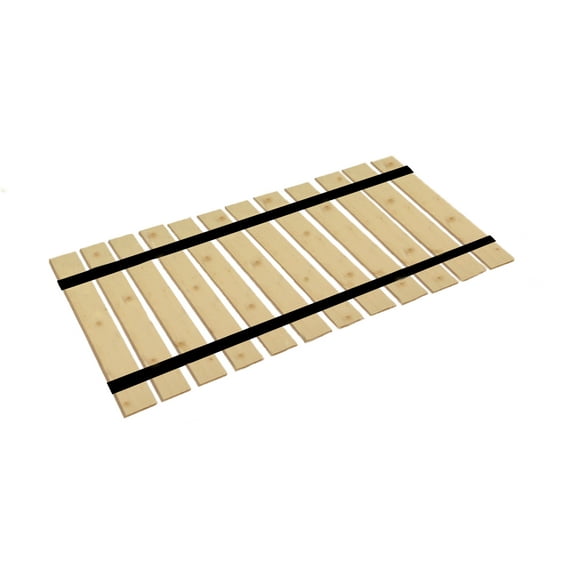 The Furniture King Wood Bed Slats Full Size Closely Spaced For Specialty Bed Types Custom Width with Black Strapping Bed Frame Support Plank Boards 53.50" Wide