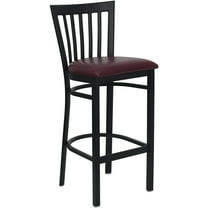 Flash Furniture HERCULES Series Black School House Back Metal Restaurant Barstool - Burgundy Vinyl Seat