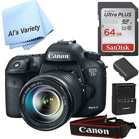 Canon 7D Mark II Digital SLR Camera with EF-S 18-55mm IS STM Lens(Black) with Free SanDisk Ultra 64GB SDHC Class 10