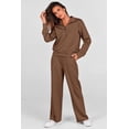 thumbnail image 4 of Conjunto Deportivo PRETTYGARDEN para Mujer 2 Piezas Sudadera con Media Cremallera Marrón XXL, 4 of 7