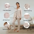 thumbnail image 4 of LNFINTDO Womens Satin pajamas Set Silk Lounge Wear Sets Long Sleeve Tops & Pjs Bottoms pajamas for Women Bride Pjs Set Two Piece Sleepwear Button Down Nightwear, 4 of 6