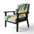 thumbnail image 3 of Designart "Energetic Green and Yellow Splash" Green Fractals Upholstered Accent Chair - Modern Arm Chair For Bedroom, 3 of 5
