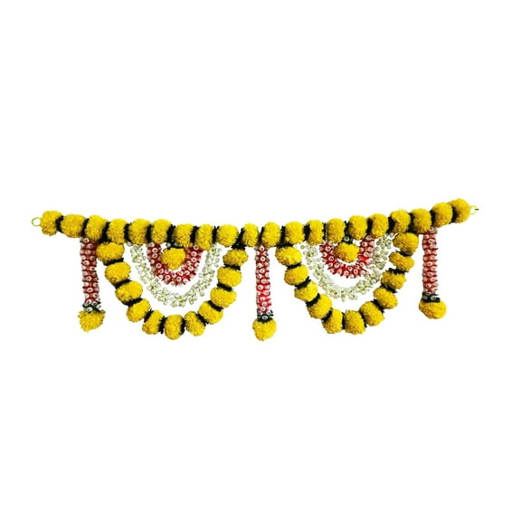 Swadeshi Desire's Marigold Flower Toran Garlands Handmade Bandhanwar Door Entrance Hanging Hometraditional Wall Decoration Diwali, 40Inches