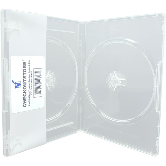 (6) CheckOutStore Premium Standard Double 2-Disc DVD Cases 14mm (Clear)