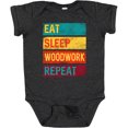 thumbnail image 3 of Inktastic Woodworking Eat Sleep Woodwork Repeat Boys or Girls Baby Bodysuit, 3 of 5