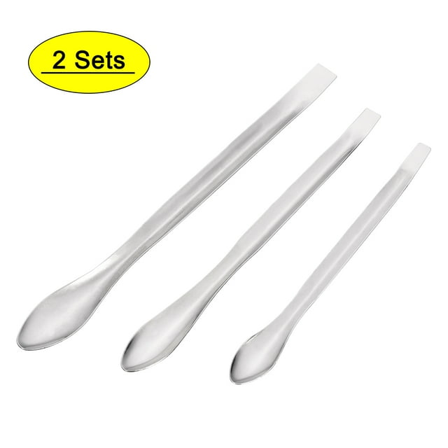 Cucharas Micro de Acero Inoxidable Uxcell de 105/125/140mm para Muestras de Reactivos 6 en 2 Juegos