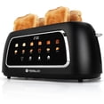 thumbnail image 1 of Tesslux 4 Slice Toaster with Touch Screen Control, 1.5" Wide Long Slots, 6 Browning Levels & 6 Bread Types, Digital Timer, Memory, Defrost, Reheat (BLACK), 1 of 7