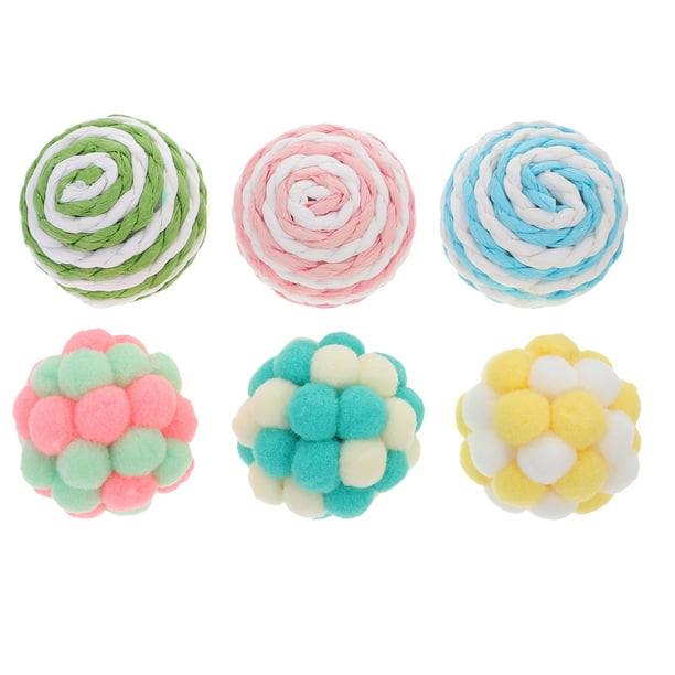 KAKOWELY juguetes para gatos, pelotas de peluche suaves y coloridas, pelotas interactivas para gatos.