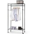 thumbnail image 1 of Costway Double Garment Rack Hanging Clothes Rail Rolling Adjustable Rod Portable, 1 of 10