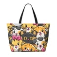 thumbnail image 2 of PAYOHTO Cute Cat Cartoon Illustration Large Beach Tote Bags for Womens Mens Sandproof Swim Pool Bag with Zipper for Travel Vacation, 2 of 7