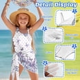 thumbnail image 6 of Xoenoiee Butterfly Bow Lavender Print Girls One Piece Swimsuit Teen Bathing Suit with Mesh Cover Up Skirt, Quick Dry Swimwear Beachwear with Adjustable Strap, Size 11-12 Years, 6 of 7