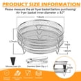 thumbnail image 2 of Walchoice 8 Inch Round Air Fryer Rack, 3Pcs Stackable Dehydrator Racks with Clamp and Silicone Feet, Stainless Steel Air Fryer Accessories for Normal Airfryer Oven Pot, Fit 4.2QT - 8QT Airfryer, 2 of 9