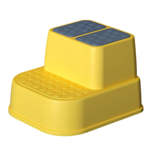 DOLITY Double up toddlers Step Stool Multiuse Kids Sturdy Two Step Stool for Countertop yellow