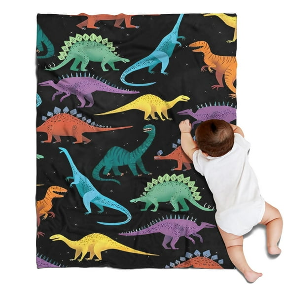 Colorful Dinosaurs Galaxy Pattern Blanket,Comfortable Soft Lamb Wool Throw Blanket,All Season,Warm Lightweight Blankets for Sofa Bed Couch Living Room Chair,30"x40"