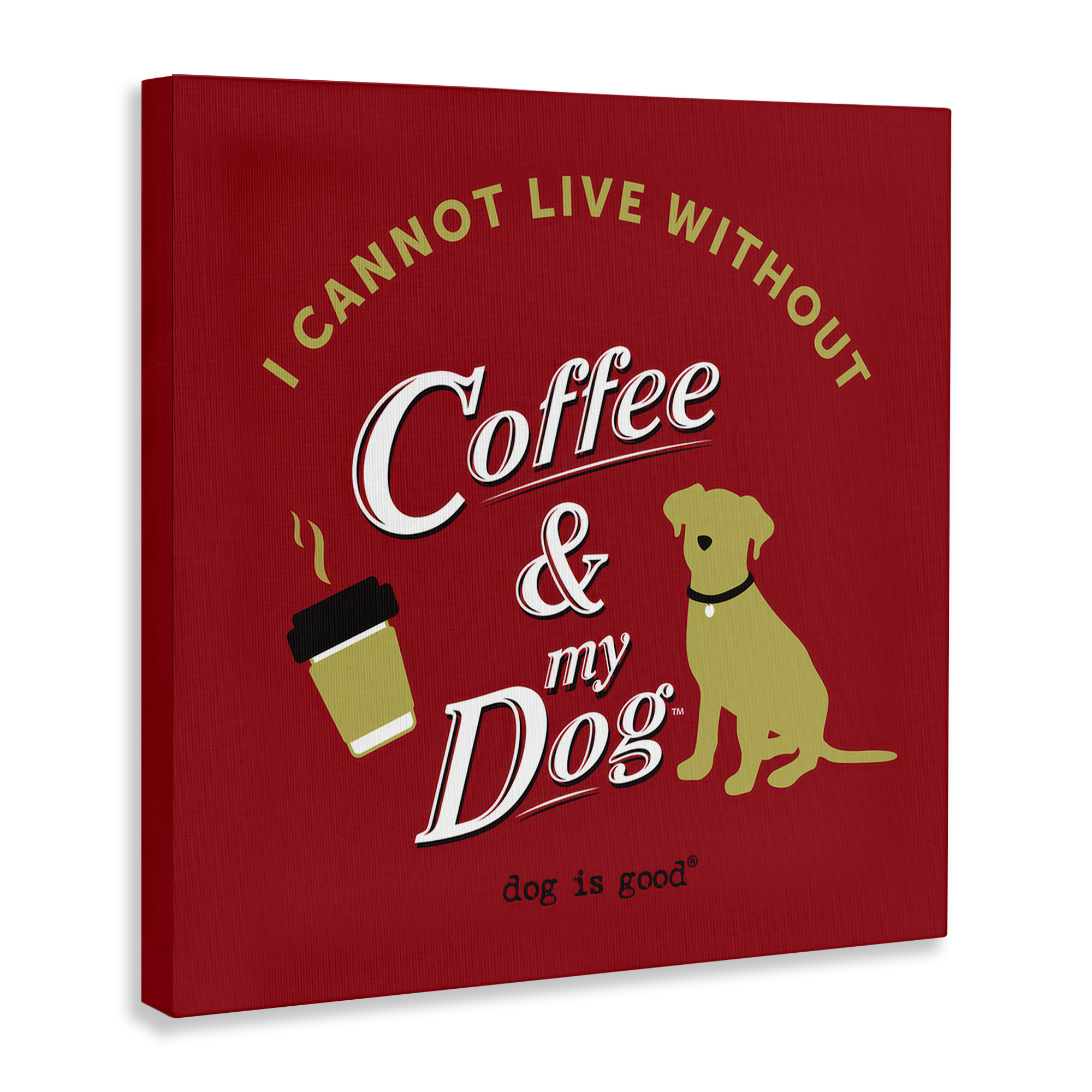 Stupell Industries Coffee & My Dog Animals Painting Wrapped Canvas Art Print Wall Art, 36 x 36