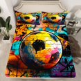 thumbnail image 2 of Homewish Kids Teenagers Sport Soccer Print Twin Sheet Sets 3pcs,Abstract Football Gamer Twin Fitted Sheet Microfiber,Watercolor Graffiti Splash Breathable Flat Sheet,Ultra Soft Home Decor, 2 of 7