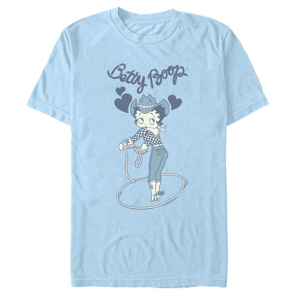 Men's Betty Boop Cowgirl Betty  Graphic Tee Light Blue Large