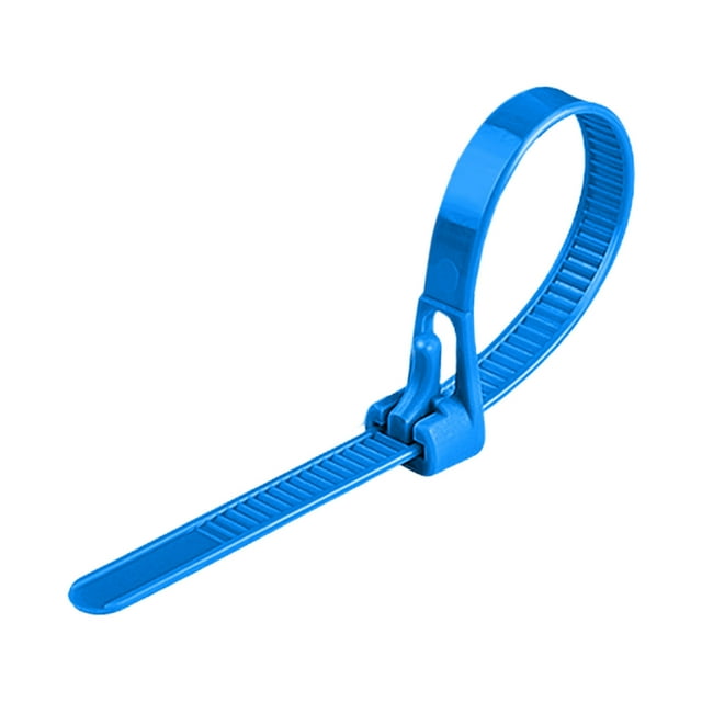 Attaches-câbles en Nylon Réutilisables Bleues avec Boucle de Verrouillage pour Fixer Fils, Câbles et Décorations, Résistantes aux Intempéries et Ajustables pour la Maison, le Bureau et l'Extérieur