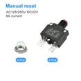 thumbnail image 3 of Circuit Overload Protector 8A AC125/250V DC32V Push Button Thermal Circuit Breaker with Waterproof Caps 3pcs, 3 of 5