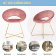 thumbnail image 4 of Velvet Dining Chair, Upholstered Low Back Accent Chair Modern Vanity Chair with Golden Legs Non-slip Side Chair for Kitchen, Living Room, Makeup Room - Pink, 4 of 10