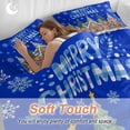 thumbnail image 4 of Merry Christmas Bedding Duvet Cover Set King Size 4 Pieces Blue Plaid Gingerbread Man Tree Snowflake Bedding Set with Zipper Closure, 1 Comforter Cover 92x106 Inches 1 Flat Sheet & 2 Pillow Cases, 4 of 7