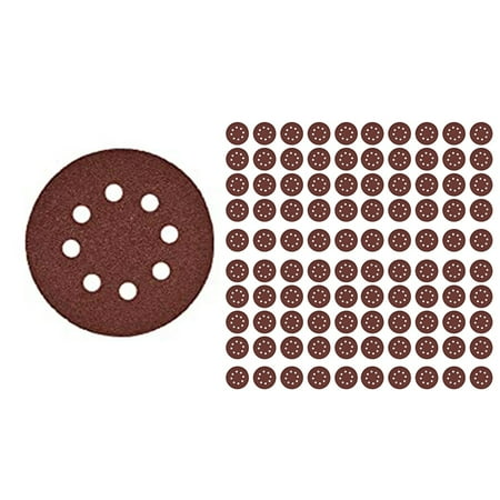 

100Pcs Sanding Discs Pads 8 Holes 125mm Hook and Loop 40 -400 Mixed Grits Sandpaper Sheet for Random Sander