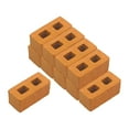thumbnail image 2 of MERIGLARE Dollhouse Decor Accessory Miniature Bricks Roof Tiles Mini Bricks Roof Tiles 10 Pcs Orange Bricks, 2 of 8