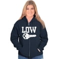 thumbnail image 3 of Low Key Nerd Sarcastic Pun Funny Geek Unisex Fleece Graphic Zip Up Hoodie Brisco Brands 4X, 3 of 5