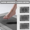 thumbnail image 5 of QiCaiJia Non Slip Bathroom Rugs, Absorbent Quick Dry Thin Bath Mat With Rubber Backing For Bathroom Floor Fit Under Door 24"x35" Dark Gray, 5 of 9