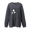 thumbnail image 3 of 2023 Chandail Surdimensionné pour Femmes Mode Décontractée à Manches Longues Imprimé Chandail pour Dames Hauts Blouse Coupe Ample Hauts pour Femmes, 3 of 4