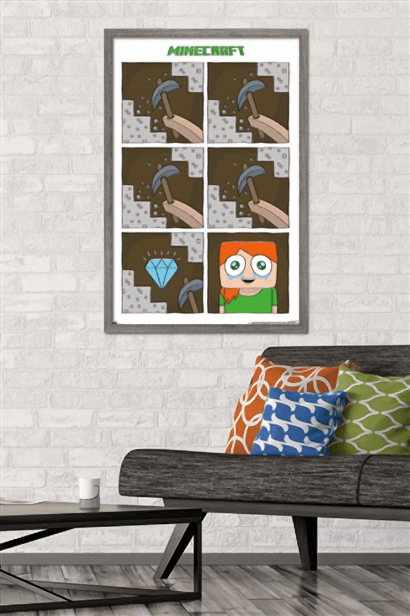 Minecraft - Simple Comic Alex Cry Wall Poster, 22.375" x 34" Framed