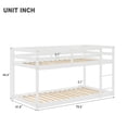 thumbnail image 7 of SESSLIFE Twin Over Twin Bunk Bed with Wood Frame and Ladder, Space-Saving Design, White, 7 of 7