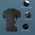thumbnail image 4 of SeCaotees Men's Short‑Sleeve Muscle Tee Raglan Seam Crew Neck Stretchy Fabric Slim Fit Lightweight Breathable For Workout Gym Daily Tops Black,L, 4 of 9