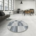 thumbnail image 3 of Ahgly Company Indoor Round Patterned Gray Novelty Area Rugs, 4' Round, 3 of 6