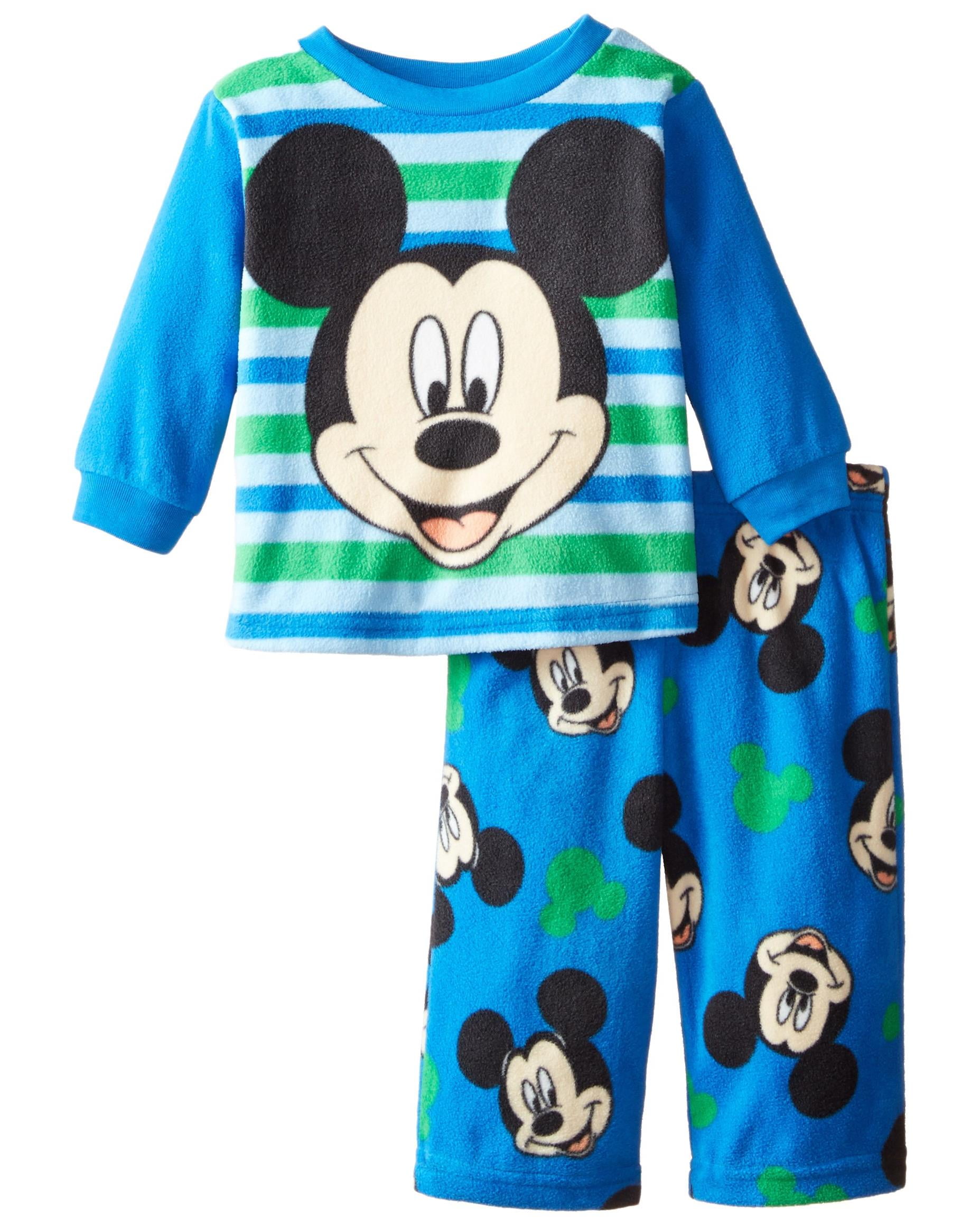 Little Boys' Cozy Fleece Pajama Set 2T4T, Mickey Mouse, Size 3T