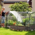 thumbnail image 3 of SLSY Galvanized Raised Garden Bed with PVC Cover,Metal Planter Bottomless Box w/ Roll-Up Window,Mini Greenhouse Tent for Vegetables Flower Fruit, 3 of 8